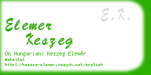 elemer keszeg business card